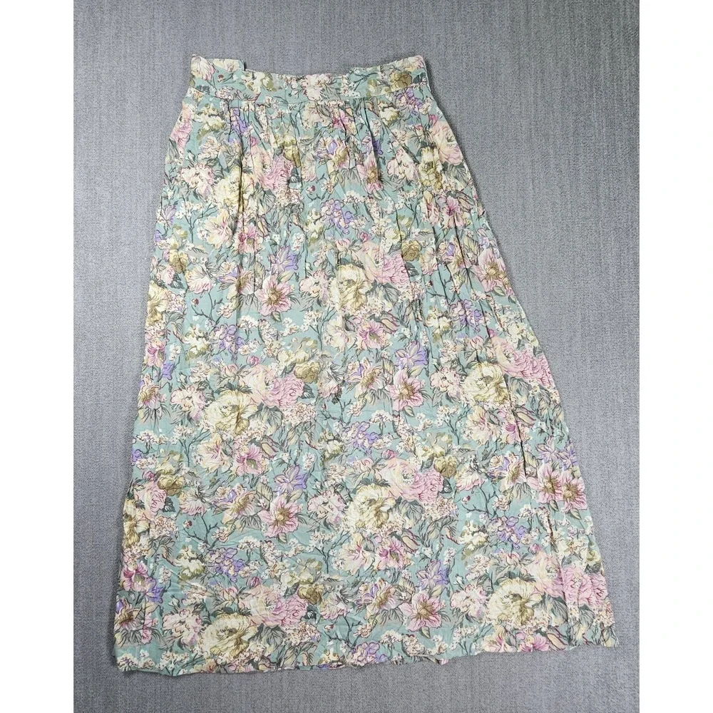 Vintage Agenda USA Women's Floral Midi  Romantic Pocket Skirt Size‎ 8